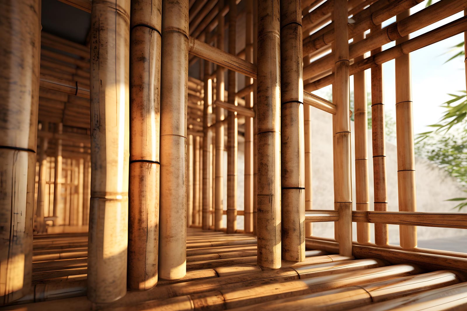 Cerca de Bambu Tratado Fracionada fabricado em bambu tratado